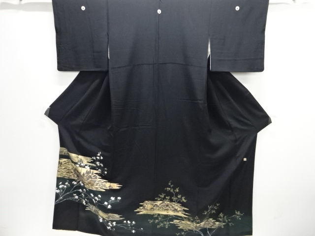 JAPANESE KIMONO / TOMESODE / SCENERY OF TEMPLE / ARTIST WORK